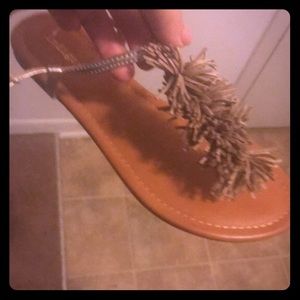 Indigo Fringe Gladiator Sandal.